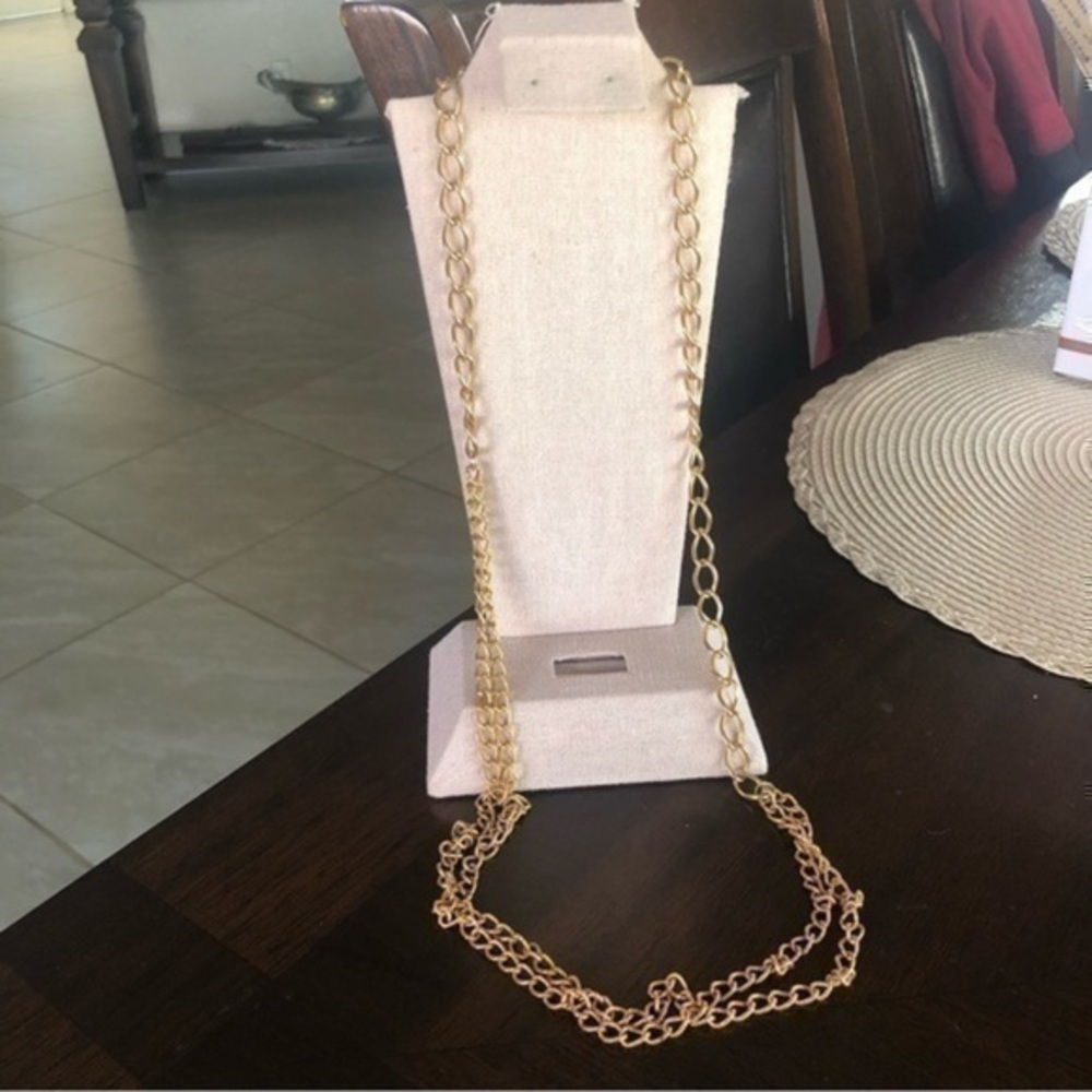 Vintage Gold Tone Chain Long Necklace